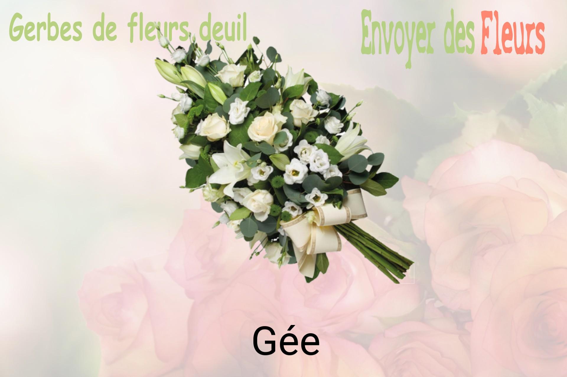 Gerbe de fleurs de deuil livrée à Gée